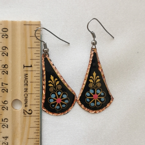 #7~New copper Earrings. Handmade. - Picture 2 of 3